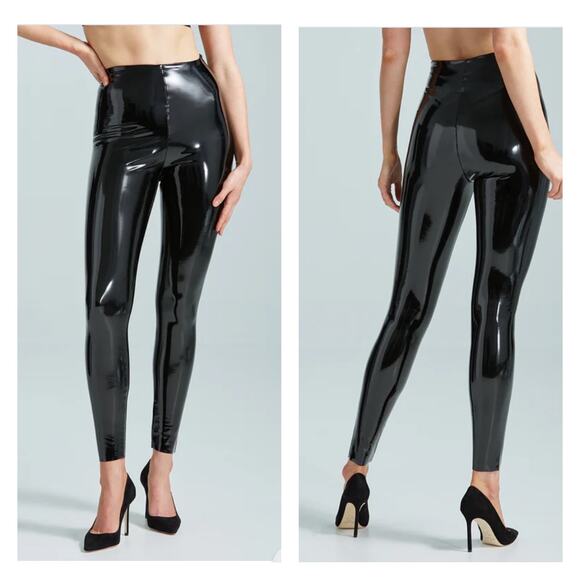 Commando Black Faux Patent Leather Leggings Sz.XL NWT - Picture 3 of 16